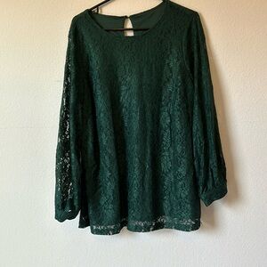 Forest Green Lace Shirt